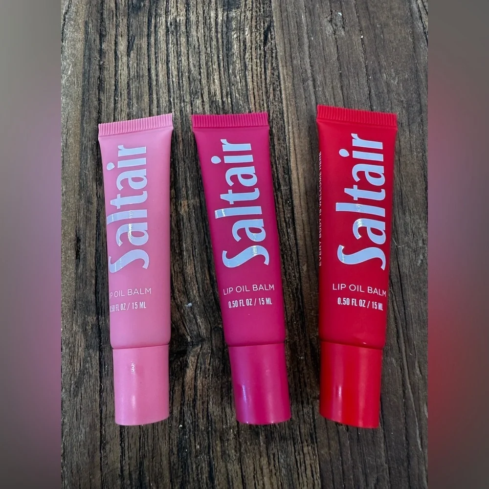 Saltair Lip Oil Balm Trio — Pink, Magenta & Red